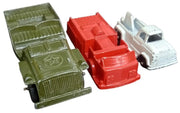 Tootsietoy & Midgetoy Set Of 3 Army Jeep Firetruck Tow Truck Vintage Collectible