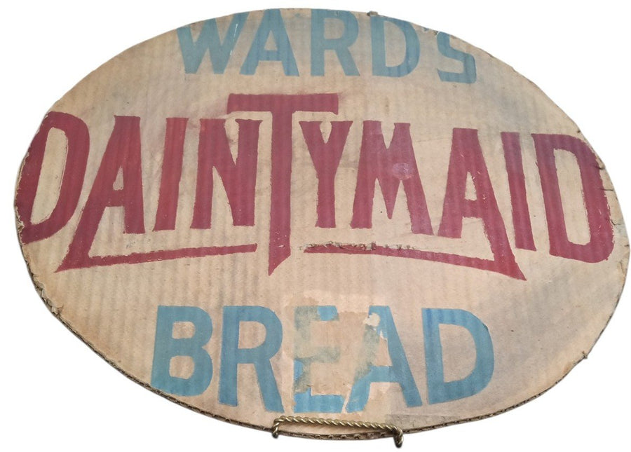 Ward's Dainty Maid Bread Cardboard Sign 15x19 Vintage Collectible Advertising
