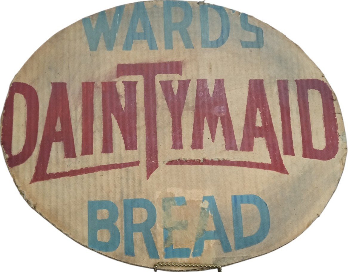Ward's Dainty Maid Bread Cardboard Sign 15x19 Vintage Collectible Advertising