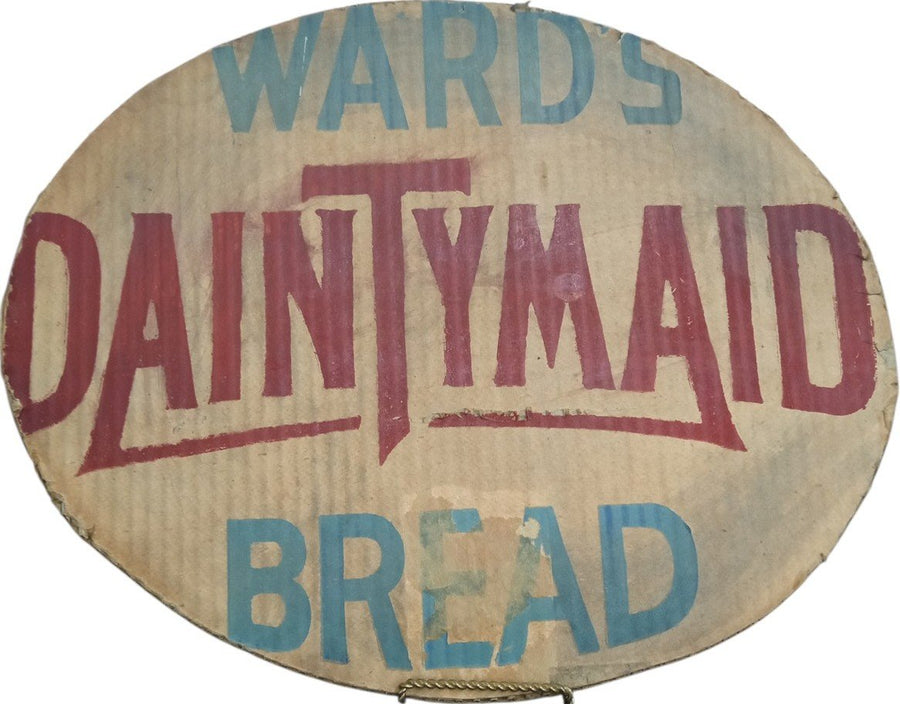 Ward's Dainty Maid Bread Cardboard Sign 15x19 Vintage Collectible Advertising