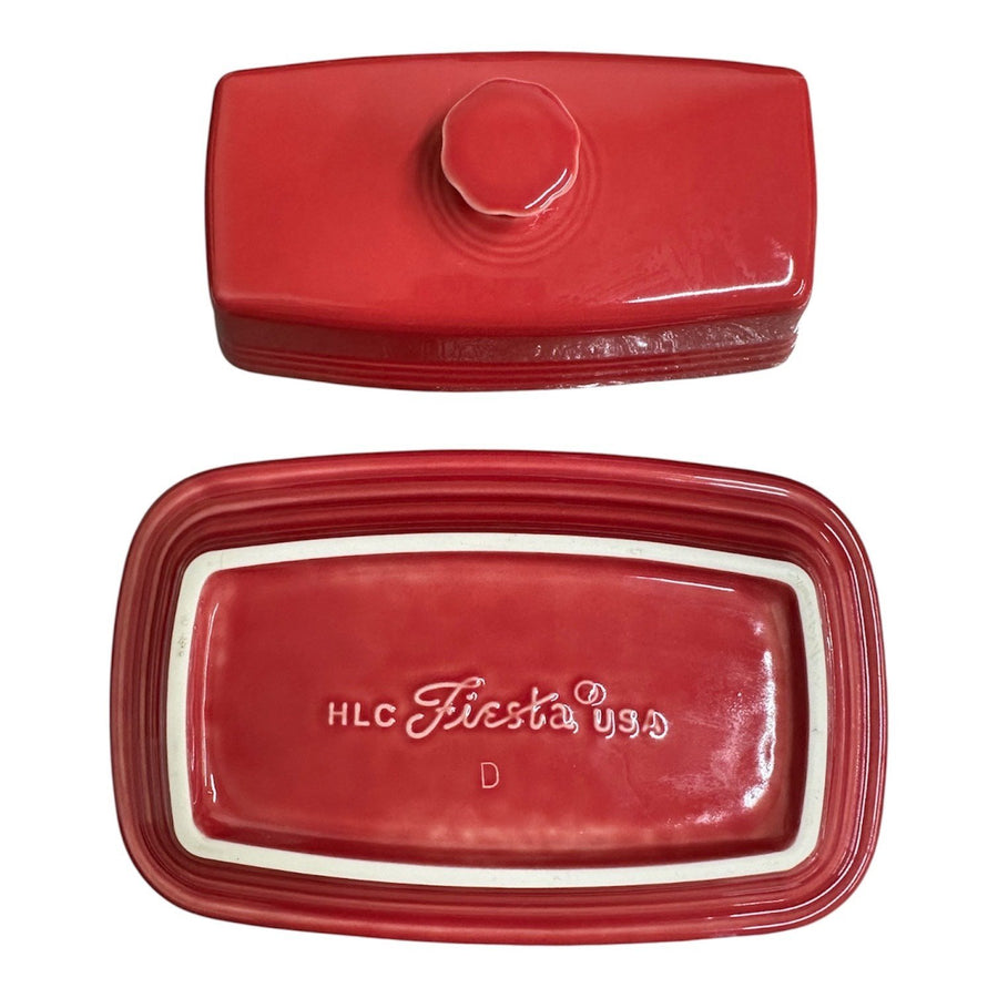 Fiesta - Scarlet Red XL Covered Butter Dish Homer Laughlin HLC Ceramic