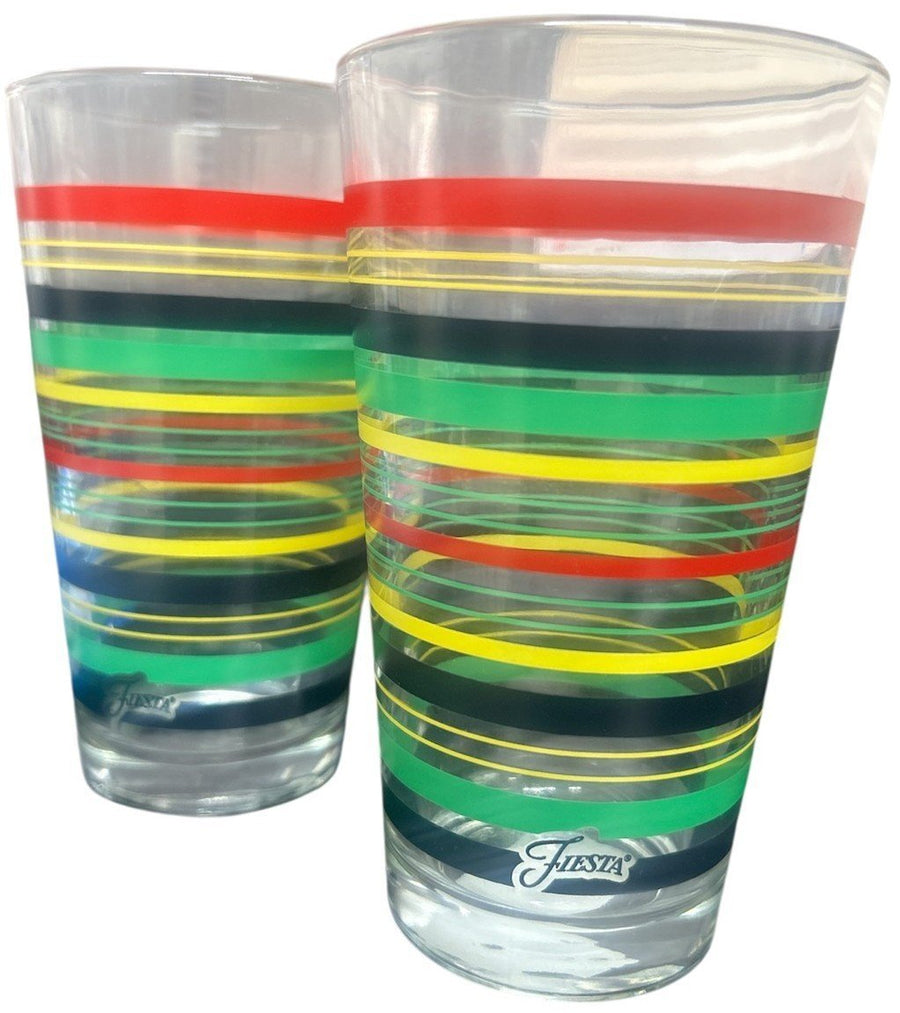 Fiesta - TWO 16oz Tumbler, Scarlet, Sunflower, Black, Meadow Glasses