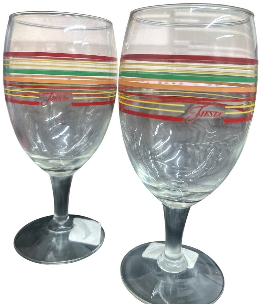 Fiesta - TWO 16oz Iced tea Glasses, Scarlet, Sunflower, Meadow, Tangerine