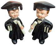 Plastic Graduate Figures Made In Hong Kong Vintage Collectible Knick Knacks