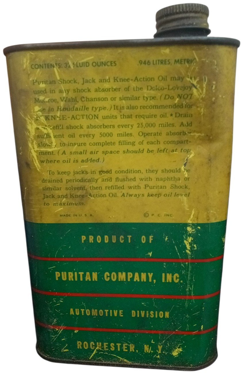 Puritan Shock, Jack & Knee Action Oil Vintage Collectible Nostalgic Garage