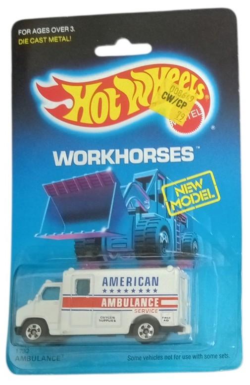 Hot Wheels Workhorses Ambulance 1988 Sealed Retro Collectible Nostalgic