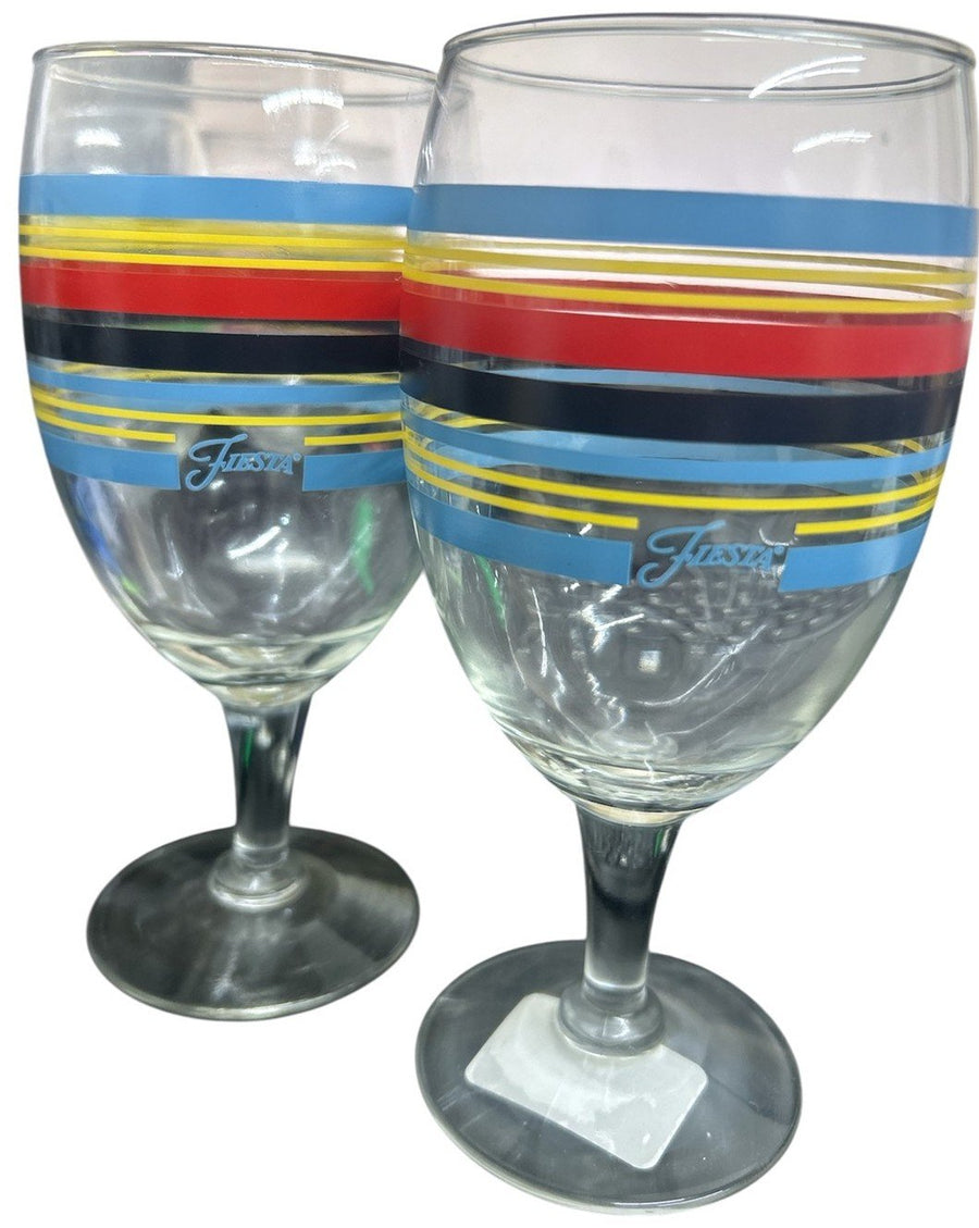 Fiesta - TWO 16oz Iced Tea Glass Peacock, Sunflower, Scarlet, Black