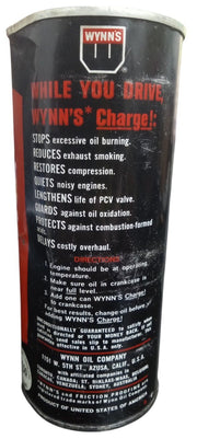 Wynn's Charge For Older Cars Oil Can Vintage Collectible Petroliana Garage 1960s