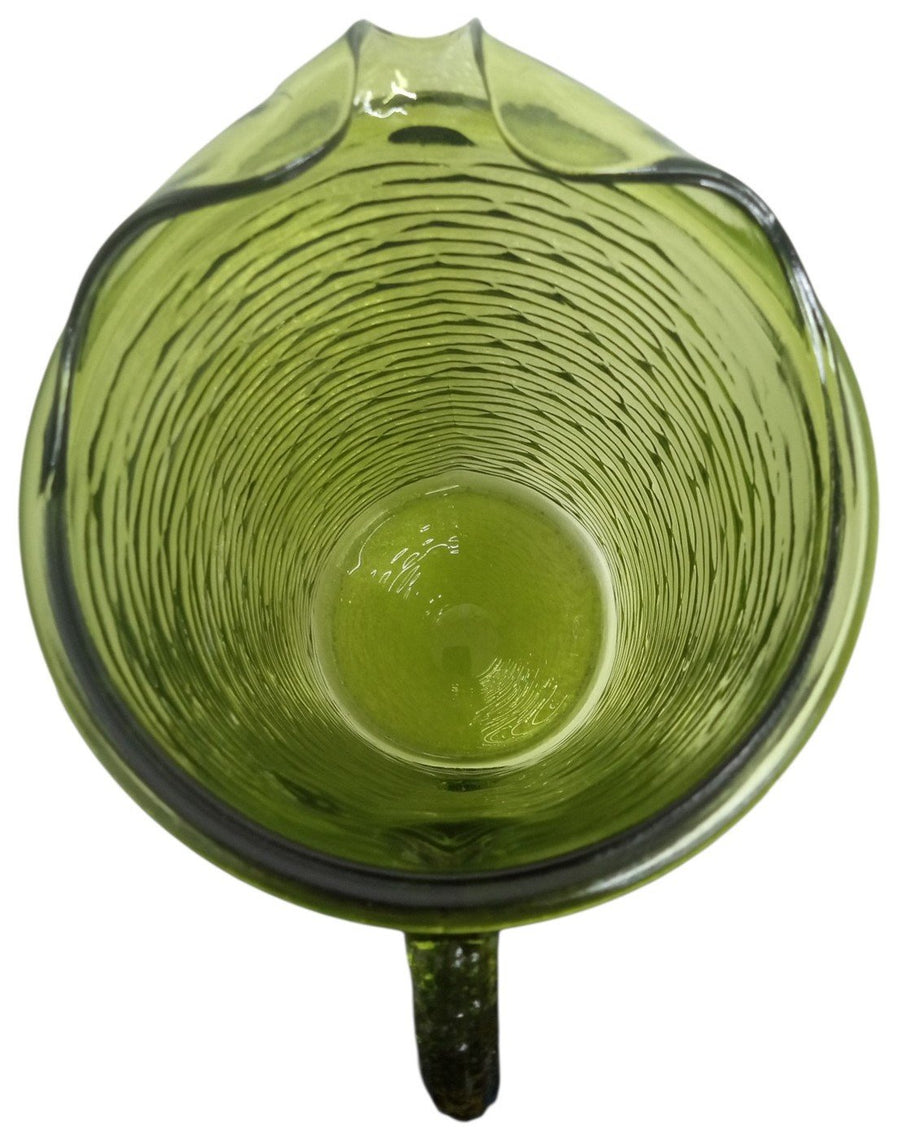 Anchor Hocking Soreno Glass Pitcher Avocado Green Vintage Collectible Drinkware