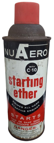 Nu Aero Starting Ether Oil Can 1960s Vintage Collectible Petroliana Garage