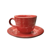 Fiesta - Scarlet Red Teacup & Saucer Set Ceramic HLC Homer Laughlin Tea Set