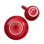 Fiesta - Scarlet Red Teacup & Saucer Set Ceramic HLC Homer Laughlin Tea Set