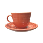 Fiesta - Persimmon Orange Teacup & Saucer Set Homer Laughlin HLC Ceramic