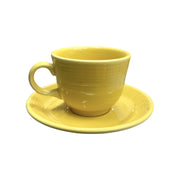Fiesta - Sunflower Yellow Teacup & Saucer Set Homer Laughlin HLC Ceramic