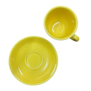 Fiesta - Sunflower Yellow Teacup & Saucer Set Homer Laughlin HLC Ceramic