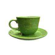 Fiesta - Shamrock Green Teacup & Saucer Set Homer Laughlin HLC Ceramic