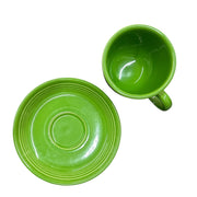 Fiesta - Shamrock Green Teacup & Saucer Set Homer Laughlin HLC Ceramic