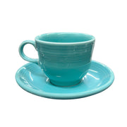 Fiesta - Turquoise Blue Teacup & Saucer Set Homer Laughlin HLC Ceramic