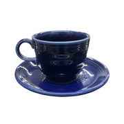 Fiesta - Cobalt Blue Teacup & Saucer Set Homer Laughlin HLC Ceramic