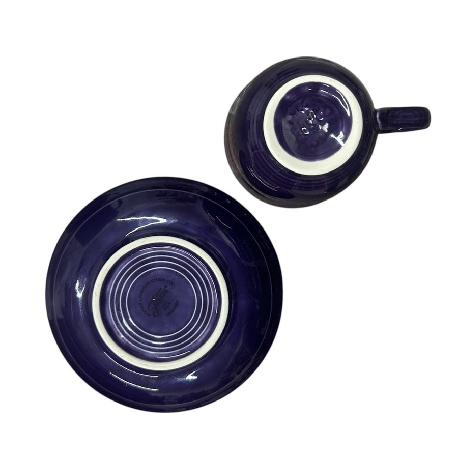 Fiesta - Plum Purple Teacup & Saucer Set Homer Laughlin HLC Ceramic