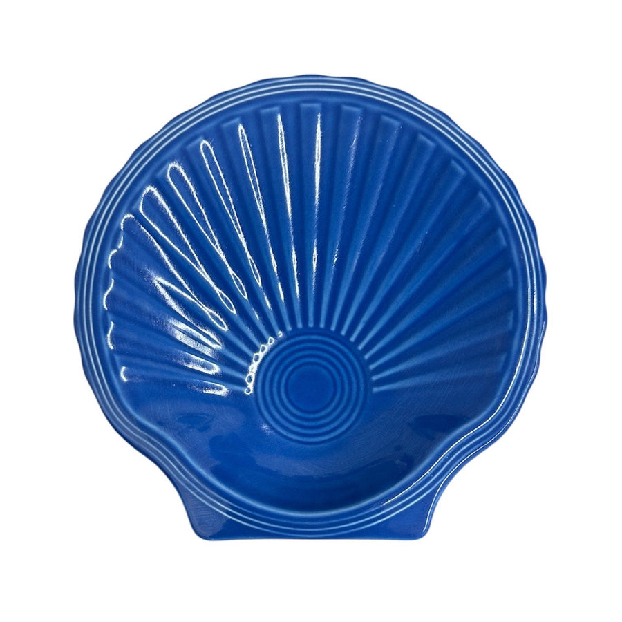 Fiesta - Lapis Blue Shell Shaped Plate Homer Laughlin HLC Ceramic Seashell Plate