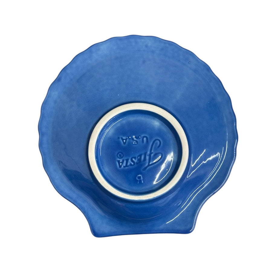 Fiesta - Lapis Blue Shell Shaped Plate Homer Laughlin HLC Ceramic Seashell Plate