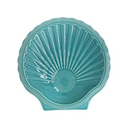 Fiesta - Turquoise Blue Shell Shaped Plate Homer Laughlin HLC Ceramic Seashell Plate