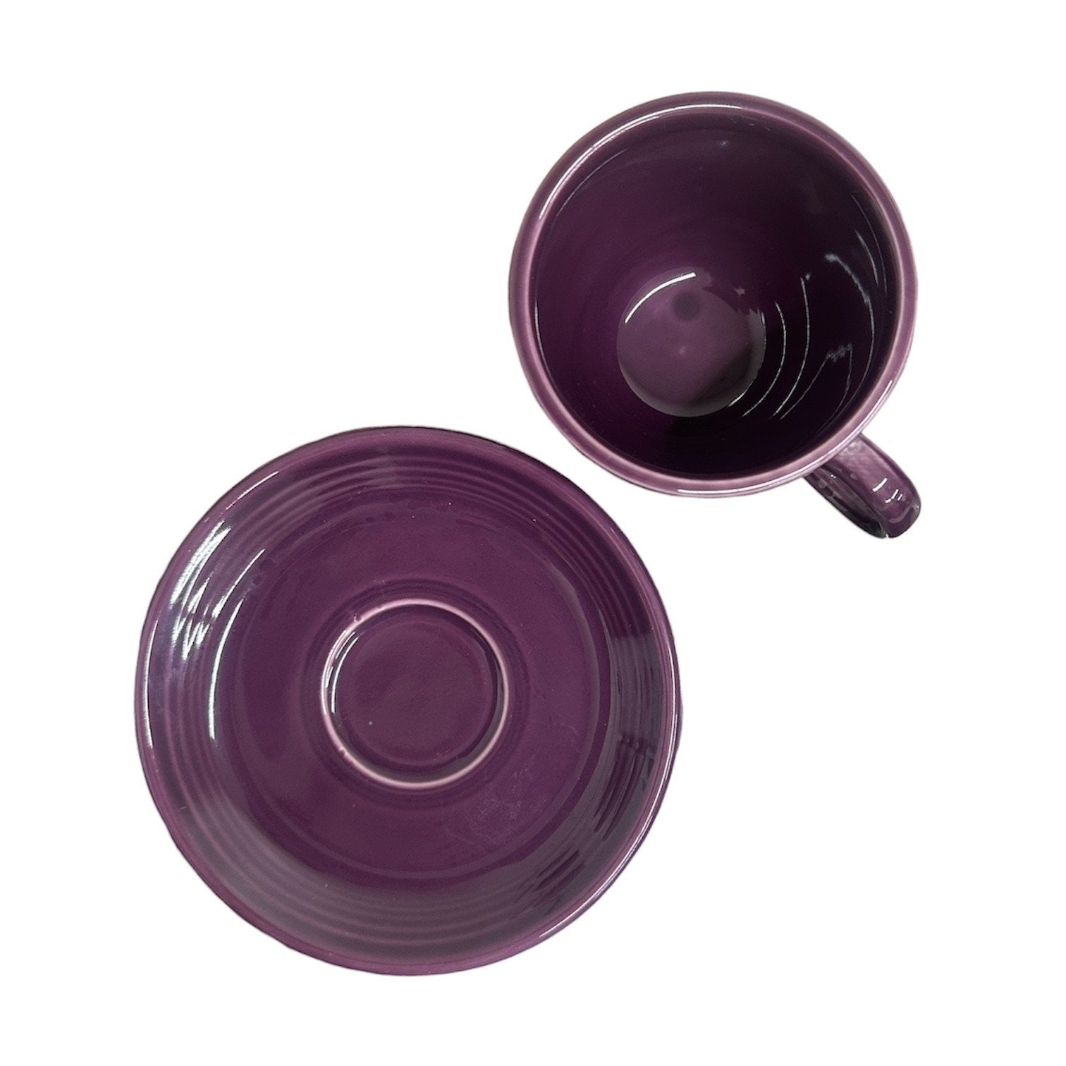 Fiesta - Heather Purple Teacup & Saucer Set Homer Laughlin HLC Ceramic