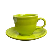 Fiesta - Lemongrass Green Teacup & Saucer Set Homer Laughlin HLC Ceramic