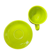 Fiesta - Lemongrass Green Teacup & Saucer Set Homer Laughlin HLC Ceramic