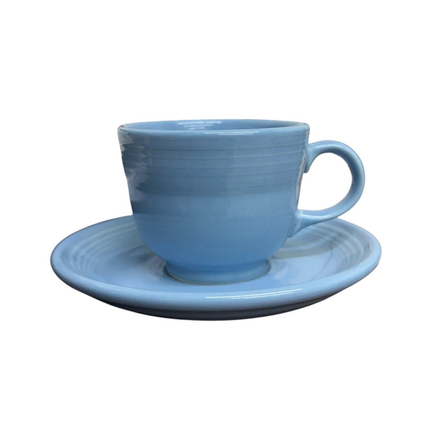 Fiesta - Periwinkle Blue Teacup & Saucer Set Homer Laughlin HLC Ceramic