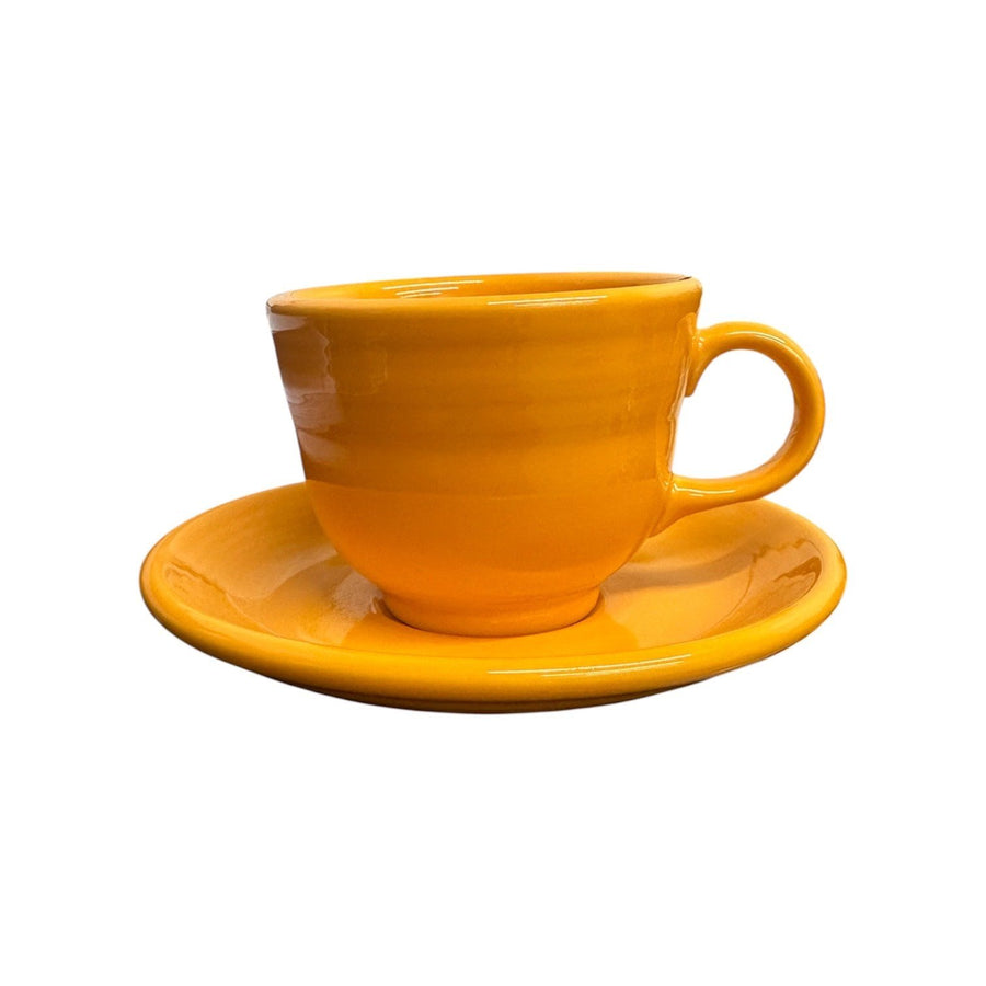 Fiesta - Butterscotch Orange Teacup & Saucer Set Homer Laughlin HLC Ceramic