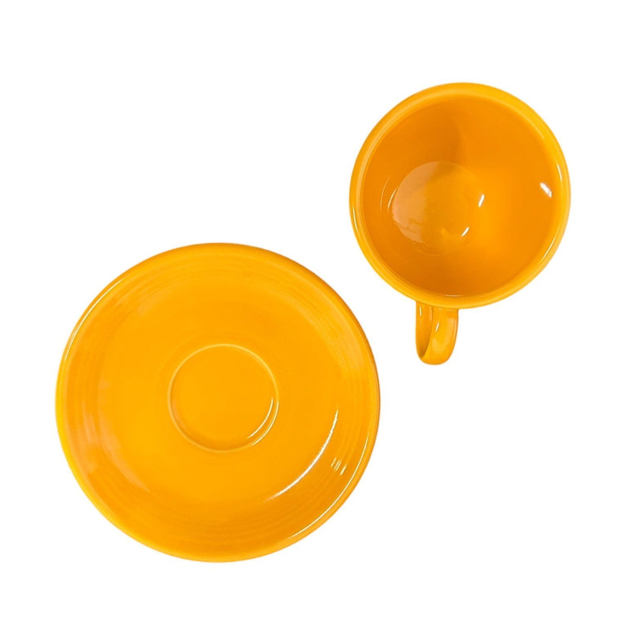 Fiesta - Butterscotch Orange Teacup & Saucer Set Homer Laughlin HLC Ceramic