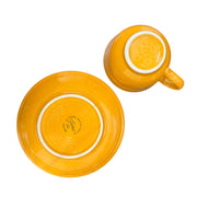 Fiesta - Butterscotch Orange Teacup & Saucer Set Homer Laughlin HLC Ceramic