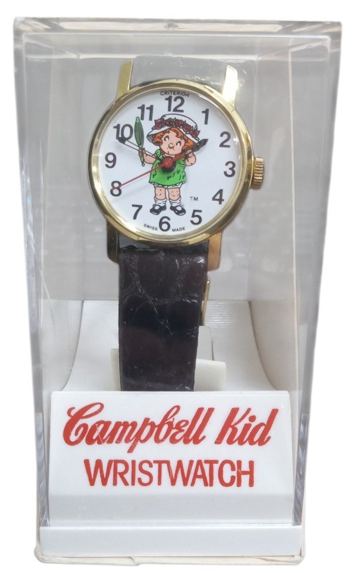 Criterion Campbell's Soup Wristwatch W/Case 1982 Retro Nostalgic Watch