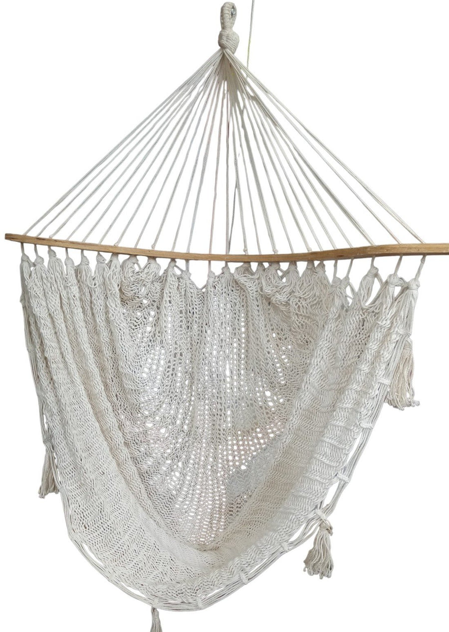 Hammock Style Hanging Rope Chair White Furniture Indoor Outdoor Patio