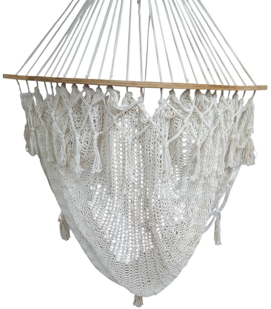 Hammock Style Hanging Rope Chair White Furniture Indoor Outdoor Patio