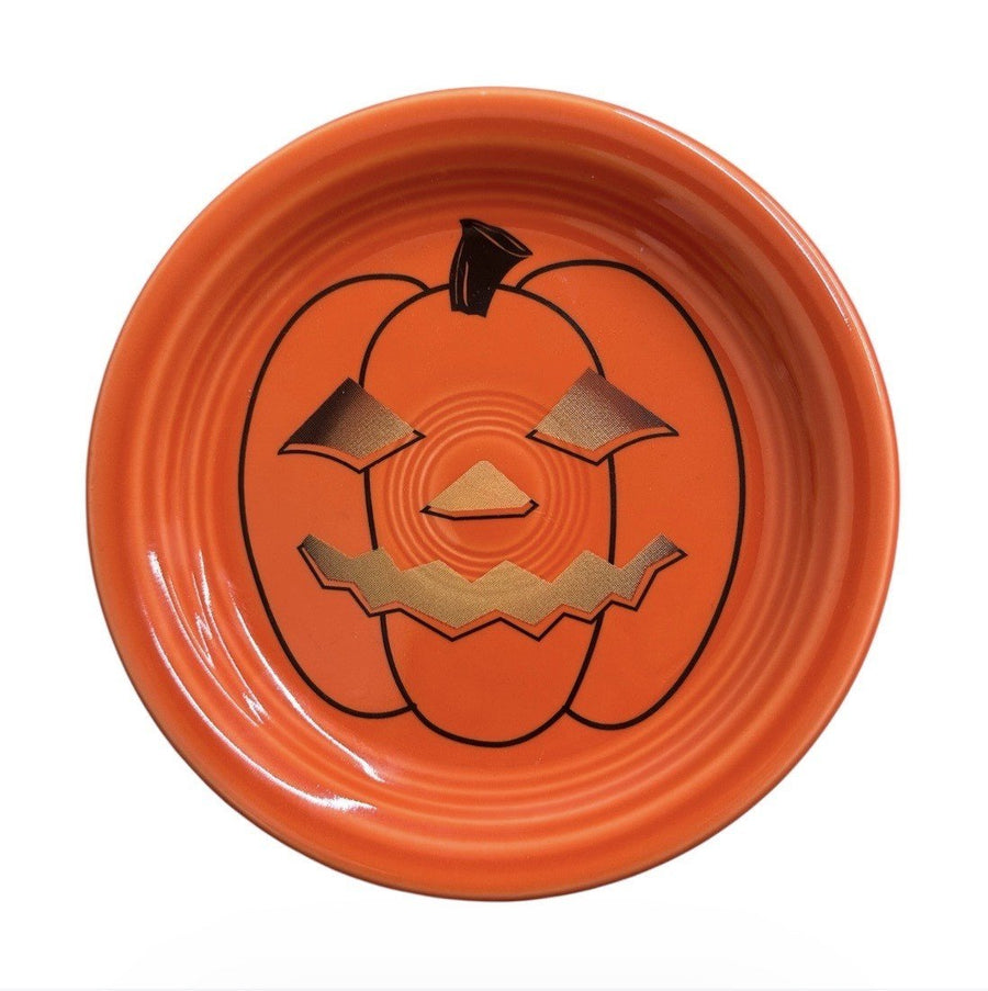 Fiesta - Poppy Orange Glowing Pumpkin Bistro Coupe Salad Plate Homer Laughlin HLC