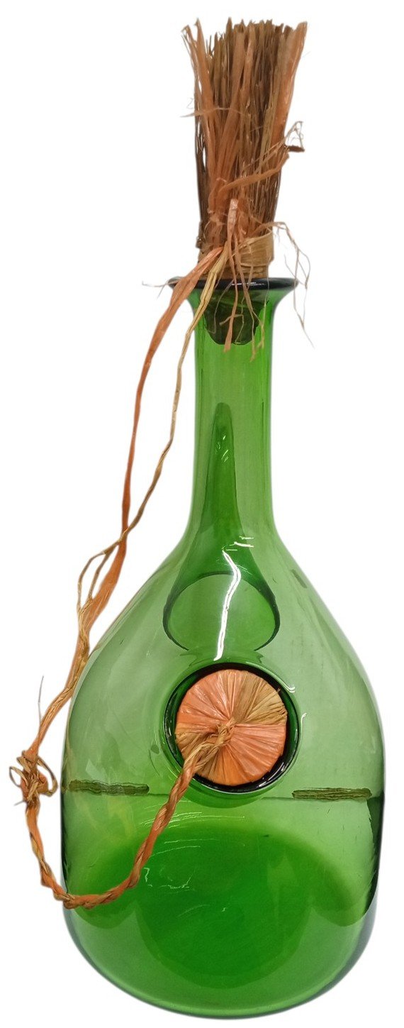 Handblown Glass Wine Bottle/Decanter Made In Italy Unique Collectible Art Glass