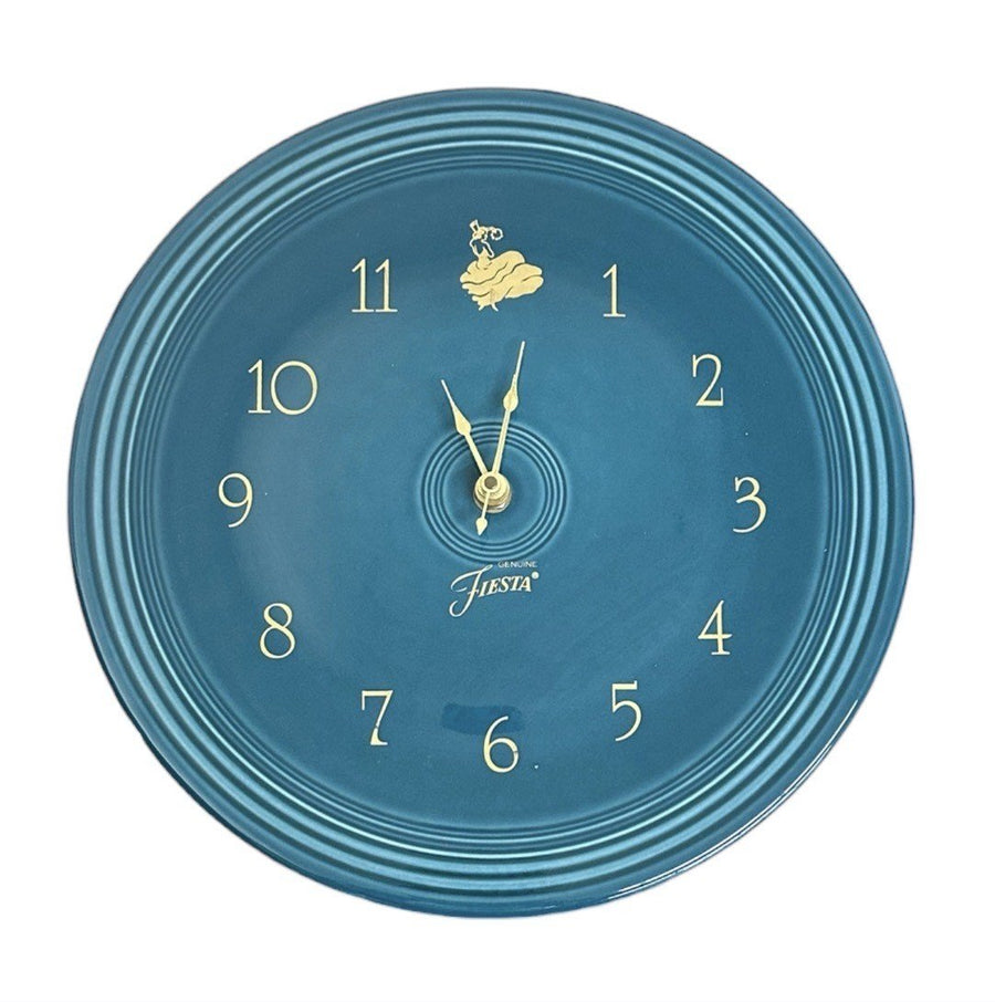 Fiesta - Juniper Teal Blue Retired Rare Clock Homer Laughlin HLC Ceramic Clock (Tested Works)