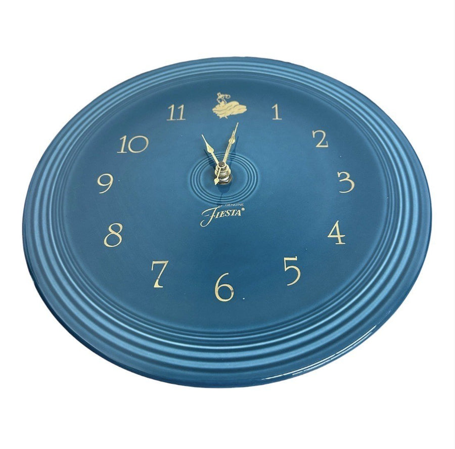 Fiesta - Juniper Teal Blue Retired Rare Clock Homer Laughlin HLC Ceramic Clock (Tested Works)