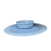 Fiesta - Periwinkle Blue Hostess Tray and Bowl Set Homer Laughlin HLC Retired Ceramic Serving