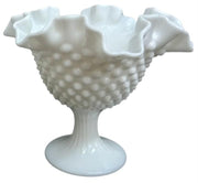 Fenton Hobnail Milk Glass Basket & Candy Dish Vintage Cute Collectible