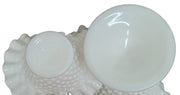 Fenton Hobnail Milk Glass Basket & Candy Dish Vintage Cute Collectible