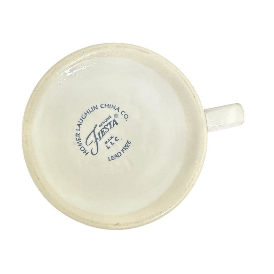 Fiesta - White Ring Handled Christmas Window Mug Homer Laughlin HLC Ceramic Mug