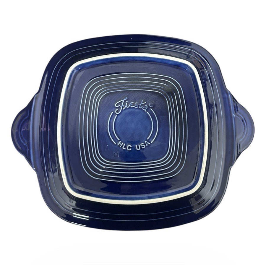 Fiesta - Cobalt Blue Handled Hostess Square Tray Homer Laughlin HLC Ceramic Serving