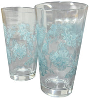 Fiesta - TWO Botanical Flowers 16 Ounce Cooler Glasses