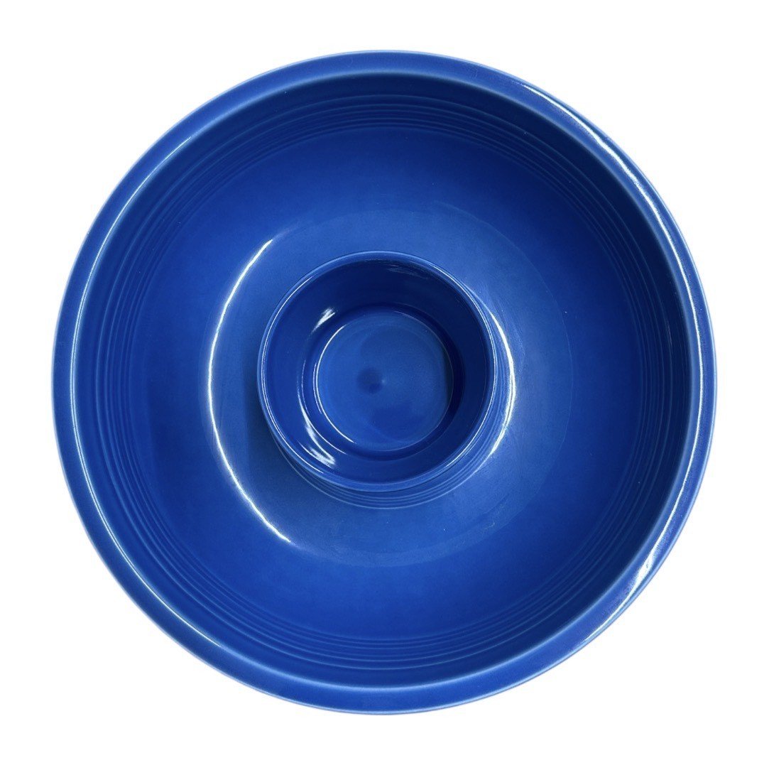 Fiesta - Lapis Blue Chip and Dip Bowl Homer Laughlin Ceramic Dish Serving