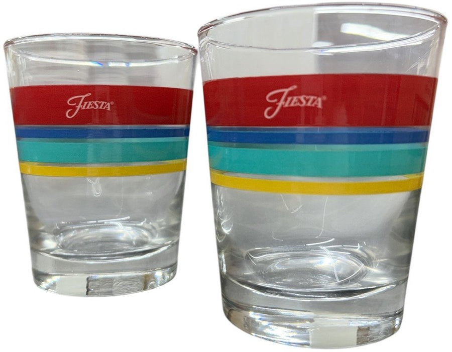 Fiesta - TWO 15oz Double Highball Glasses, Scarlet, Lapis, Turquoise, Lemongrass
