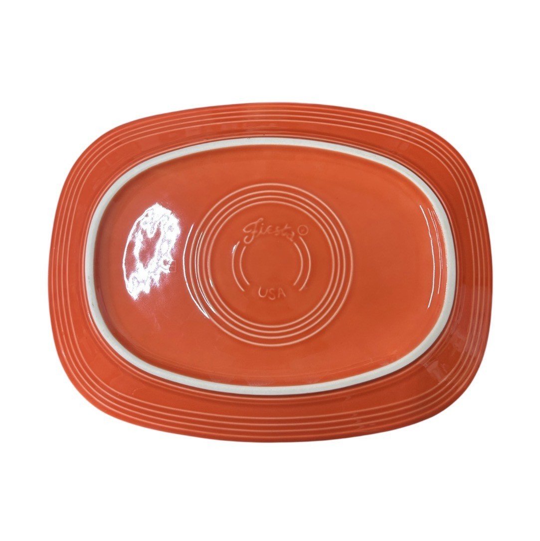 Fiesta - Poppy Orange Rectangular Platter Homer Laughlin HLC Ceramic Serving Dish